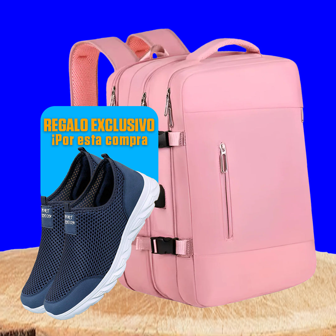 Mochila Feminina Moderna com Carregador: Espaçosa para Faculdade, Escola e Viagens + Tênis Ortopédico de Brinde